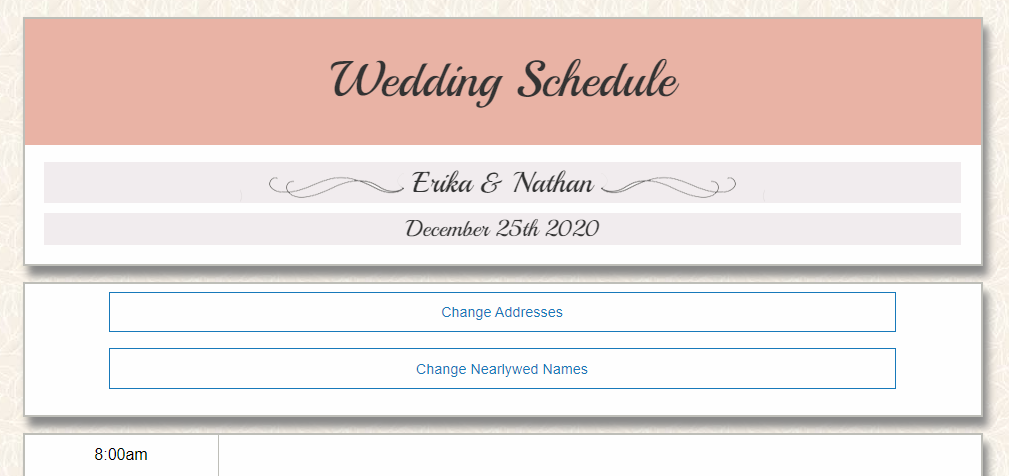 Wedding Planner Form Submitted